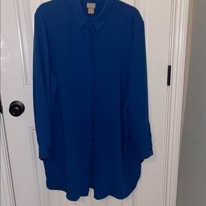 Chico's Vibrant Blue Collared Blouse